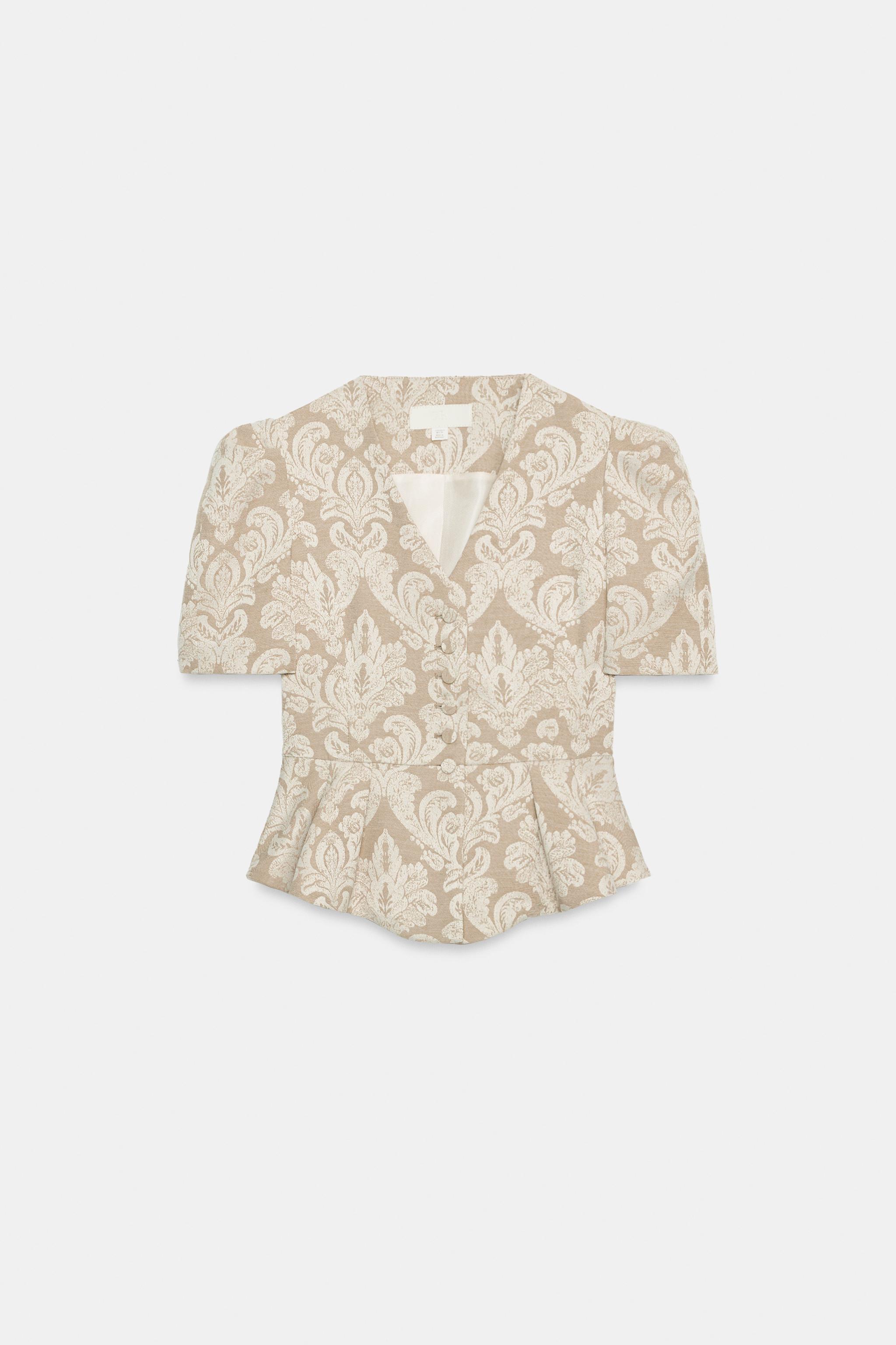 JACQUARD PEPLUM BLAZER